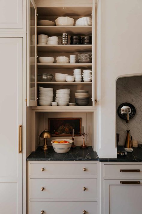 Kitchen Countertop Lamp, Modern Colonial Kitchen, Cream Colored Kitchens, Cream Colored Kitchen Cabinets, Cream Kitchen Cabinets, Cream Cabinets, Colonial Kitchen, Soapstone Countertops, Chris Loves Julia