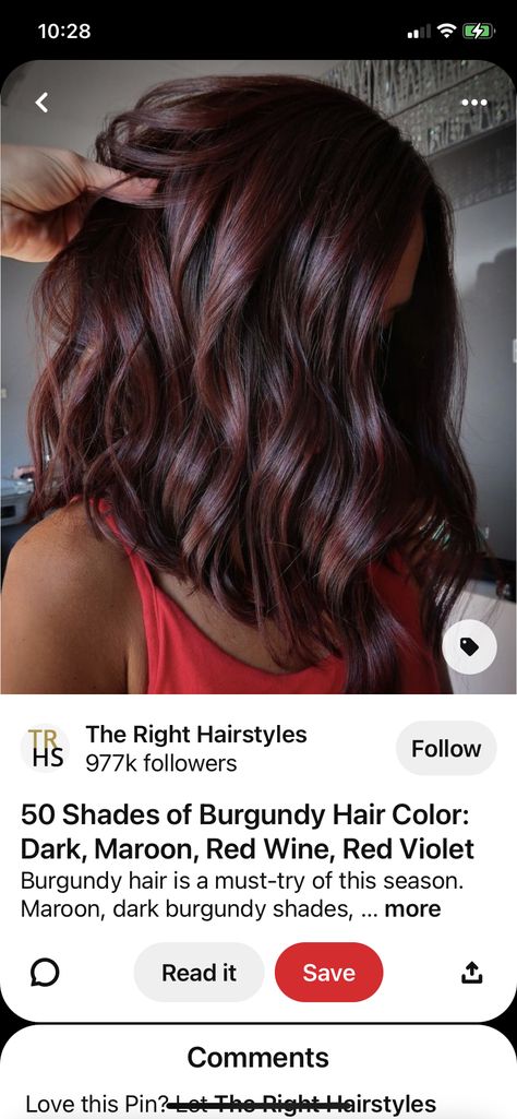 Short Dark Brown Hair With Auburn Highlights, Mom Hair Color Ideas Dark, Hair Color For Deep Autumn Skin Tone, Medium Burgundy Brown Hair, Coca Cola Hair Color, Cherry Coke Hair Color Brown, Burgundy Lowlights In Brown Hair, Dark Brown Burgundy Hair, Fall Highlights For Dark Brown Hair