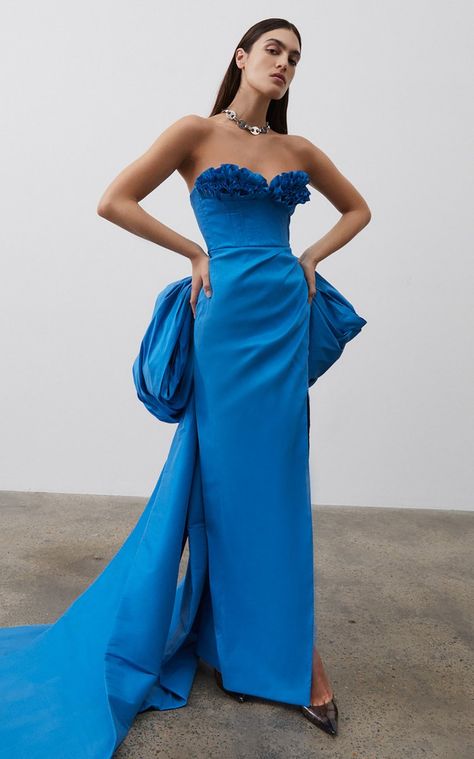 Rachel Gilbert Dress, Moda Operandi Gown, Panama Wedding, Rachel Gilbert, 2023 Collection, Azure Blue, Wedding Weekend, Fall 2023, Event Dresses