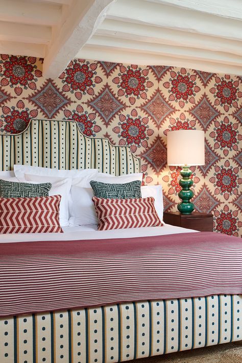 Introducing the new Soho Home X Pierre Frey collection !
#pierrefrey #sohohome #interiordesign #homedecor Soho House Hotel, Patterned Headboard, Soho Home, Luxe Interiors, Soho House, Fabric Houses, Pierre Frey, Wooden Bed, Upholstered Beds