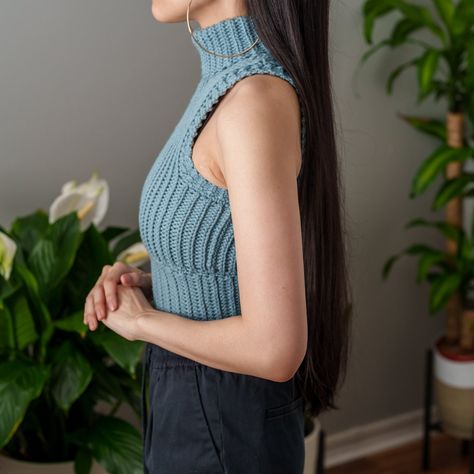 Sleeveless Turtleneck, Pdf Download, Crochet Pattern, Crochet Patterns, Turtle Neck, United States, Crochet, Pattern