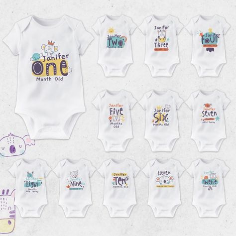 Name personalised milestone bodysuit set is a set of 12 bodysuits, each with a different cute design and a space to personalize your baby's name and birthdate. The bodysuits are made from soft, comfortable cotton and are perfect for capturing your baby's monthly milestones.

Here are some of the features of a baby animal personalised milestone bodysuit set: Doodle Name, Personalised Baby Grows, Personalized Baby Onesies, Cute Name, Baby Monthly Milestones, Baby Grow, Cute Names, Baby Milestone, Personalised Baby