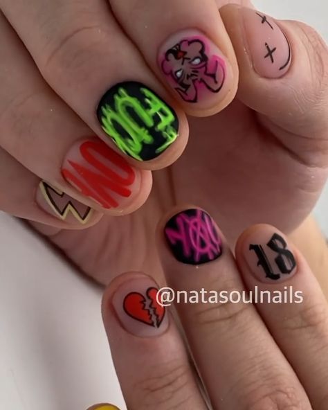 By @natasoulnails Nail Art Men Design, Man Nails Design, Nail Art Designs Men, Mens Nail Designs, Men Nails Design, Nails Hombres, Nail Art For Men, Spring Nail Art Ideas, Short Nail Design