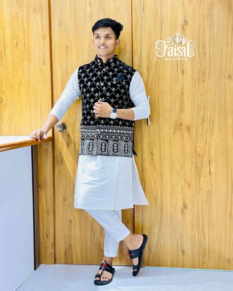 Wedding Special Trending Designer Luxury Kurta Pajama With Nehru jacket Set 🔥💥 👉 PLEASE FOLLOW @faisal_outfits FAISAL OUTFITS IS FEATURING PLATFORM FOR MEN'S FASHION | COUTURE | STYLE | LIFESTYLE ___________________________________________________ 👉 MADE TO MEASURE AVAILABLE 🔥 TAKE A SCREENSHOT AND SEND ME ON WHATSAPP FOR ORDER 👇👇👇 🌟 BOOK YOUR ORDER ON WHATSAPP 👉+91 9027731632 🌟 ALSO DM US TO ORDER ⬇️ 👉 @faisal_kurta_design44 ___________________________________________________ 🌟 GET ... Kurta Jackets For Men, Men Fashion Indian, Kurta Pajama With Nehru Jacket, Jodhpuri Suits, Jodhpuri Suits For Men, Summer Portrait, Wedding Dresses Men Indian, Black Outfit Men, Designer Kurta