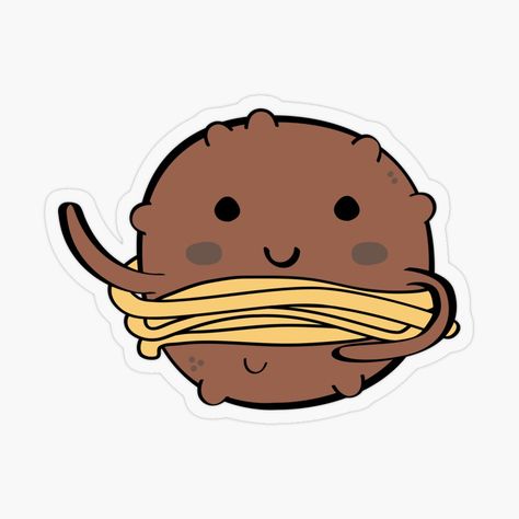 Get my art printed on awesome products. Support me at Redbubble #RBandME: https://www.redbubble.com/i/sticker/Cute-meatball-illustration-by-CutestShopEver/134031166.O9UDB?asc=u Meatball Tattoo, Meatball Illustration, Meatball Cartoon, Character Design Teen, Fruit Illustration, Plastic Stickers, Top Artists, Artist Inspiration, Meatballs