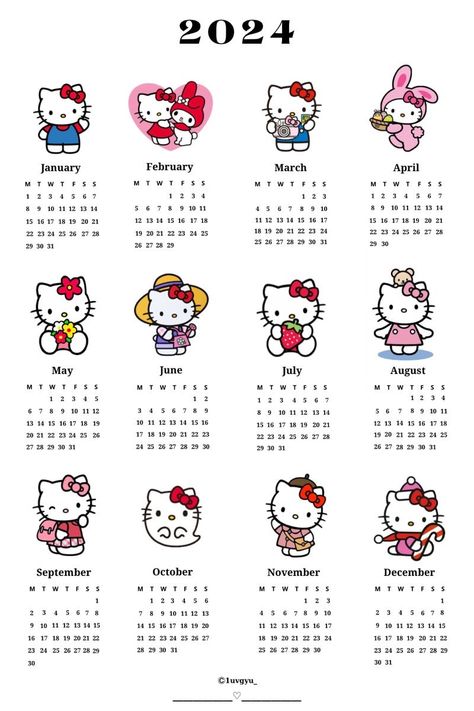 #2024 #Sanrio #hellokitty #calendar #2024calendar #hellokittycollection #hellokittyaddict #sanrioaesthetic #girly #coquette Hello Kitty Calendar, Hello Kitty Outfit, Tapeta Hello Kitty, Diy Hello Kitty, 헬로키티 배경화면, Organizator Grafic, Hello Kitty Photos, Images Hello Kitty, Hello Kitty Printables