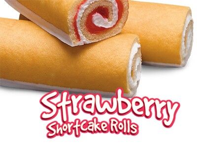 Strawberry shortcake rolls Strawberry Shortcake Roll Recipe, Strawberry Shortcake Roll, Turtles Recipe, Caramel Turtles, Turtle Recipe, Debbie Snacks, Strawberry Shortcake Birthday, Swiss Roll Cake, Strawberry Shortcake Party