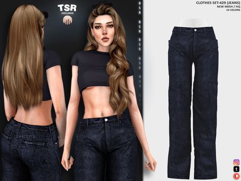 The Sims Resource - CLOTHES SET-429 (JEANS) BD1155 Sims 4 Bottoms Cc, Sims 4 Cheats, Clothes Cc, Sims 4 Cas Mods, The Sims 4 Skin, Sims Clothes, Play Sims 4, Cc Clothes, Pelo Sims