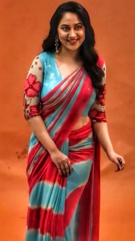 Miya George Saree, Miya George, Mia George, Beautiful Sarees, Blue Saree, Indian Actress Hot Pics, Hot Pics, Beautiful Saree, Royce