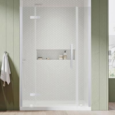 Tampa 54 in. L x 32 in. W x 72 in. H Alcove Shower Kit with Pivot Frameless Shower Door in Chrome and Shower Pan Bathroom Measurements, Acrylic Shower Base, Frameless Hinged Shower Door, Shower Stalls, Frameless Shower Door, Dream Shower, Shower Kit, Frameless Shower Doors, Shower Base