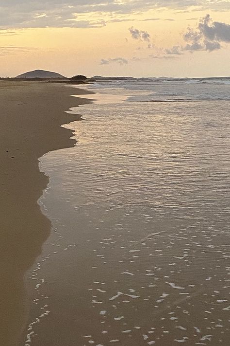 Maroochydore beach on the Sunshine Coast, Queensland, Australia, at sunset. Waves hug the beach with pale orange skies in the background. Bear Paw Quilt, Sunset Waves, Baby Quilt Tutorials, Sketches Of Love, The Quilt Show, Quilt Magazine, The Way He Looks, Pale Orange, Orange Sky