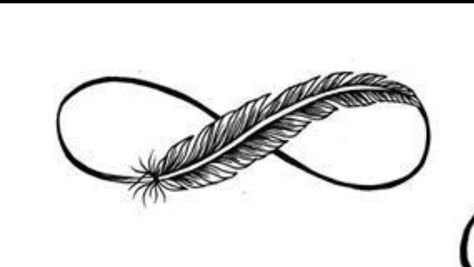 Feather infinite tattoo Infinity Sign Tattoo, Infinite Tattoo, Infinity Tattoo With Feather, Infinity Tattoo Designs, Tattoos To Cover Scars, Date Tattoos, Meaningful Tattoo Quotes, Feather Tattoo Design, Aries Tattoo