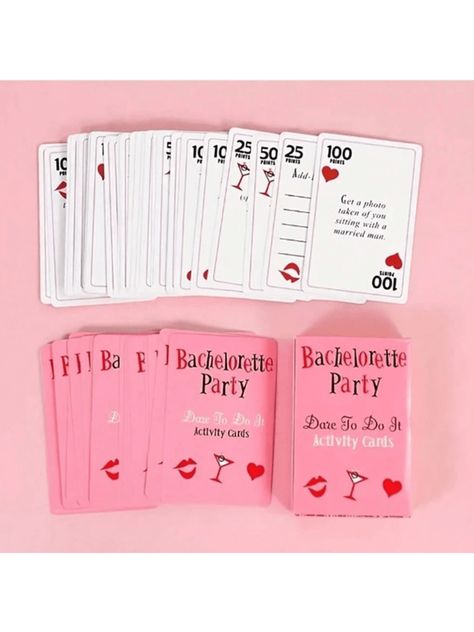 1pc Bachelorette Party Card Games(52pcs Cards) Dares Cards For Night Out Activity, Interactive Game, Bachelorette Party Game, Holiday Game, Creative Small Gift, Holiday AccessoryI discovered amazing products on SHEIN.com, come check them out! Bachelorette Party Dares, 70s Party Decorations, Game Bachelorette Party, Bachelorette Party Game, Disco Birthday Party, Disco Decorations, Disco Party Decorations, Party Card Games