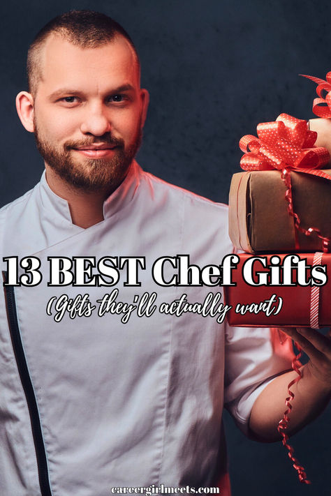 OMG, this is a legit chef gift list for him or her! Here are 13 of the best chef gifts for Christmas, birthdays, or just because! Whether they are a novice chef or a well-seasoned chef, this gift idea list covers every level. These chef gifts for men or women are actually gifts they will want (trust me) and will help make cooking and their time in the kitchen easier!! If you have a kid chef, this gift list is useful as well, and there are no DIY gifts here.

// best chef gifts // men chef // Gift Ideas For Chefs Boyfriend, Chef Christmas Gifts, Chef Gifts For Men, Best Kitchen Gifts, Gifts For Chefs Men, Cooking Gifts For Men, Gifts For A Chef, Chef Gift Basket, Cooking Gifts Basket