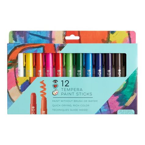 The creaminess of tempera paint makes artwork even more fun, and this 12-pack of vivid paint sticks are a neater, more controlled way to use it. You don't need a brush or water, and a guide is included to provide tips for making the most of these art supplies. Bright Stripes' I Heart Art line of products do good while making the world a more beautiful place - 5 percent of their proceeds goes to Art Feeds. Tempera Paint Sticks, Paint Sticks, Tempera Paint, Bright Stripes, Color Techniques, Art Line, Painted Sticks, Seasonal Home Decor, Tempera