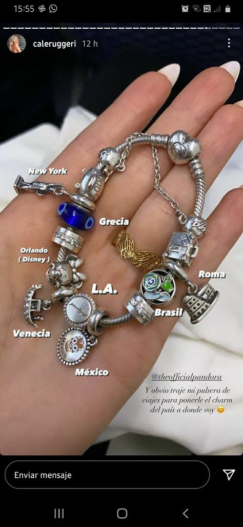 Pandora Travel Charm Bracelet, Meaningful Pandora Charms, Pretty Pandora Bracelet, How To Style Pandora Bracelet, Pandora Bracelet Styling, Cute Pandora Bracelet Ideas, Pretty Pandora Charms, Pandora Cute Charms, Pandora Gift Aesthetic