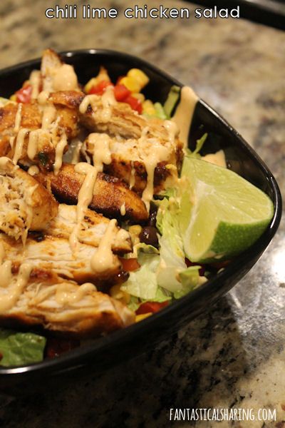 Chili Lime Chicken Salad #recipe #salad #chicken #lime #maindish Lime Chicken Salad, Strawberry Yogurt Cake, Chicken Lime, Chili Lime Dressing, Chili Pasta, Recipes Strawberry, Steak Bites Recipe, Chili Lime Chicken, Salad Chicken