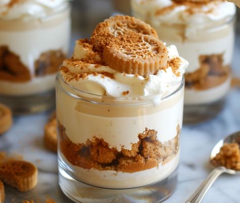 Lotus Biscoff Custard Cups – Chloe foods Biscoff Whipped Cream, Lotus Biscoff Dessert, Butter Alternative, Custard Cups, Cream Custard, Biscoff Cookies, Lotus Biscoff, Custard Filling, Cream Desserts