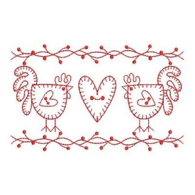 Redwork Chickens Embroidery Patterns For Beginners, Redwork Embroidery Patterns, Tea Towels Embroidery, Primitive Embroidery, Redwork Patterns, Embroidery Stitches Beginner, Wind Bell, Embroidery Lessons, Vintage Folk Art