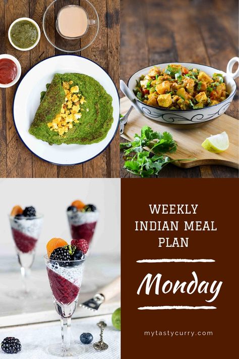 Weekly Indian Meal Plan - Breakfast Lunch and Dinner Plan - My Tasty Curry Indian Meal Plan, Indian Lunch, Pav Bhaji Masala, Indian Meal, Indian Diet, Meal Prep Guide, Lemon Potatoes, How To Wash Vegetables, Dinner Plan