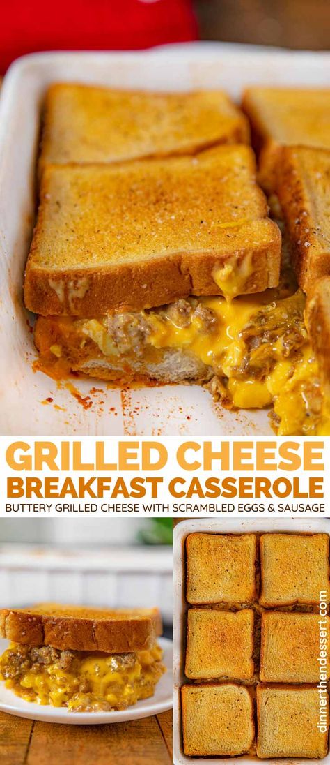 Dinner Then Dessert, Breakfast Casserole Recipe, Breakfast For A Crowd, Breakfast Bread Recipes, Cheese Breakfast, Think Food, Breakfast Recipes Casserole, Breakfast Items, Grilled Cheese Sandwich