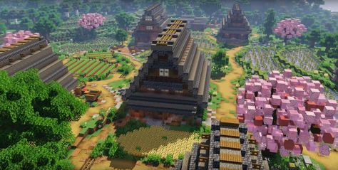 Minecraft Farming, Farming Village, Minecraft Japanese, Minecraft Village, Farm Village, Village Ideas, Minecraft Farm, Animal Pen, Creative Ideas