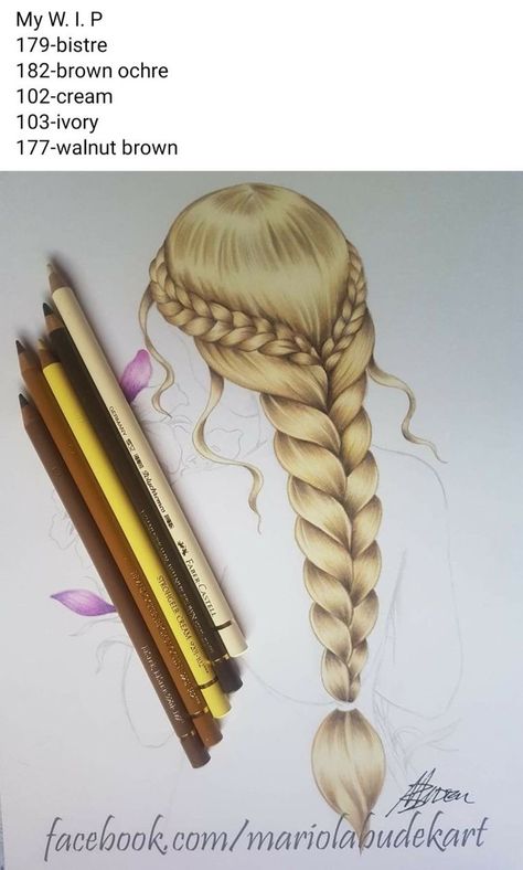 Blonde Hair Color Pencil, How To Color Blonde Hair Drawing, How To Draw Blonde Hair, Faber Castell Polychromos Color Combinations, Polychromos Color Combinations, Colored Pencil Lessons, Portrait Au Crayon, Pencil Inspiration, Blending Colored Pencils