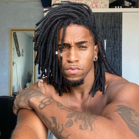 100+ Box Braids for Men Designed To Impress | Man Haircuts Box Dreads, Box Braids Men, Dreadlocks Men, Dread Hairstyles For Men, Braids Men, Hair References, Beard Styles Short, Dreadlock Hairstyles For Men, Top Knot Hairstyles