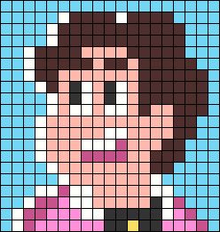 Alpha pattern #115693 | BraceletBook Steven Universe Pixel Art Grid, Steven Universe Perler Beads Pattern, Steven Universe Pixel Art, Steven Universe Perler Beads, Steven Universe Alpha Pattern, Gravity Falls Pearl Beads, Steven Universe Crochet, Alpha Patterns Cartoon, Cartoon Network Cross Stitch