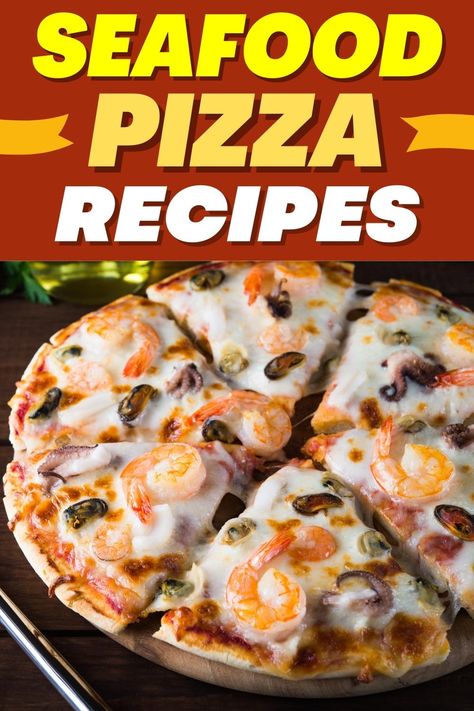 For something different, try these seafood pizza recipes! From shrimp to calamari to fish, there are so many delicious toppings to try. Seafood Calzone Recipe, Pizza With Shrimp, Seafood Pizza Recipes Shrimp, Sea Food Pizza, Salmon Pizza Recipe, Seafood Breakfast Recipes, Fish Pizza Recipes, Pizza Toppings Ideas, Shrimp Pizza Recipe