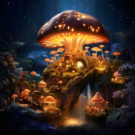 (5) corina catalina on X: "https://t.co/OXzaHbG9fl" / X Horror Creature Design, Glowing Mushroom Forest, Mushroom Pics, Surrealism Tattoo, Fairy Toadstool, Photo Composite, Fantasy Mushroom, Fungi Art, Magical House