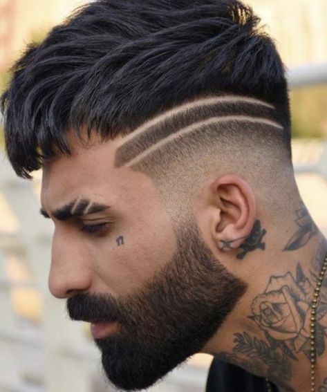 Hard Part Haircut, Eyebrow Slits, Trendy Mens Haircuts, Gents Hair Style, Shaved Hair Designs, Cool Mens Haircuts, Men Hair Color, Faded Hair, Haircut Designs