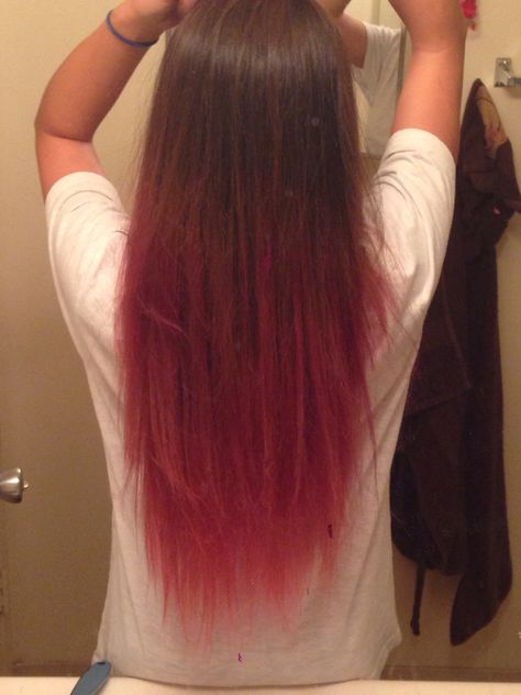 Ombre my hair dark brown to cotton candy pink(: Brunette Pink Ombre, Pink Dip Dye Hair Brown, Brown Hair Pink Ends, Brown Hair With Pink Ends, Brown To Pink Ombre Hair, Black To Pink Ombre Hair, Dip Dye Hair Brown, Brown Pink Ombre, Ombre Hair Pink