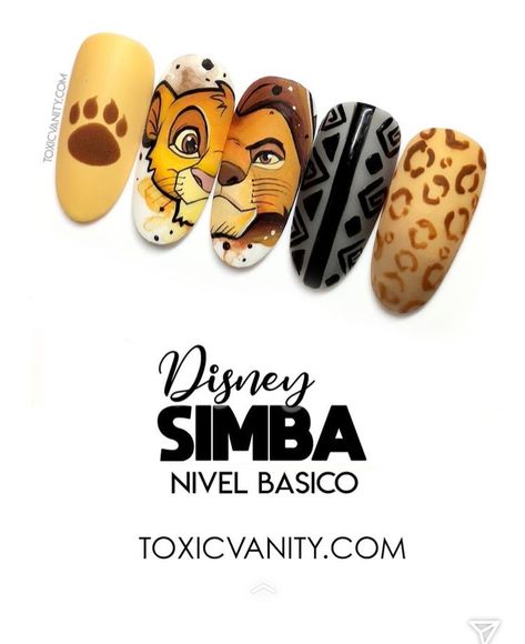 Lion King Nails, King Nails, Nails Disney, Disney Acrylic Nails, Mickey Nails, Cartoon Nails, Unghie Nail Art, Beauty Nails Design, Blush Nails