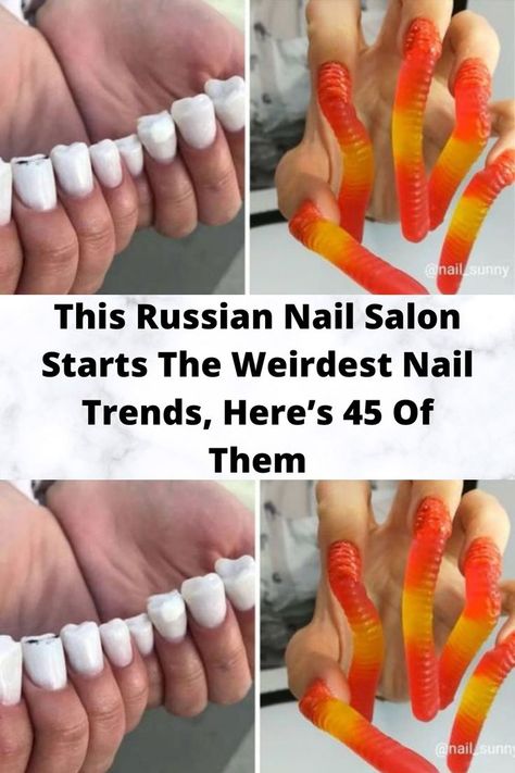 This #Russian Nail Salon Starts The #Weirdest Nail Trends, Here’s 45 Of #Them Pig Nails, Mac Nails, Ice Cream Nails, Pineapple Nails, Monster Nails, Spotlight Stories, Cream Nails, Crazy Nails, Celebrity Trends