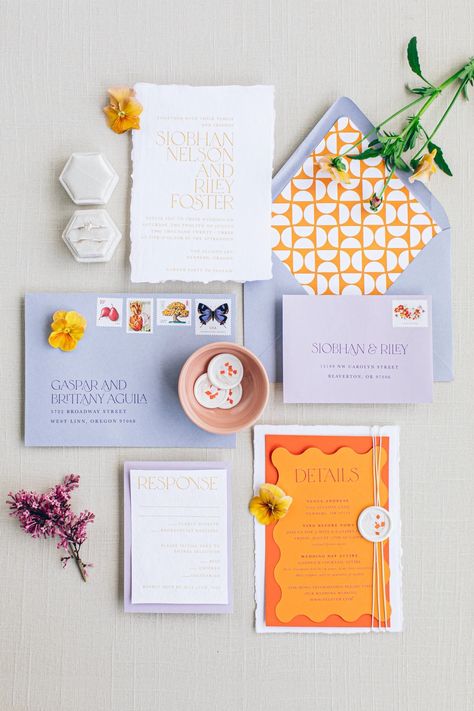 S T A T I O N E R Y Vintage Wedding Invitations Romantic, Colorful Invitation Suite, Whimsical Wedding Invites, Event Stationary Design, Colorful Wedding Stationery, Semi Custom Wedding Invitations, Wedding Invitations Colorful, E Invites Wedding Design, Eclectic Wedding Invitations