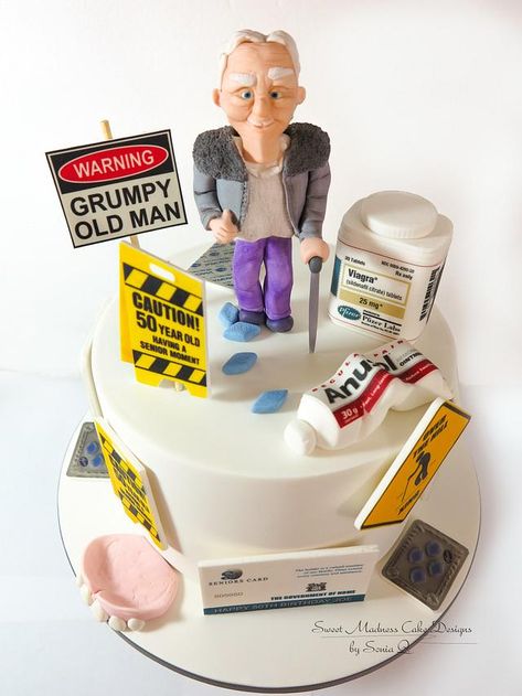 Old Man Birthday Party Ideas, Old Man Cake, 60th Birthday Cake For Men, Funny 50th Birthday Cakes, 50th Birthday Cakes For Men, Over The Hill Cakes, 65 Birthday, 50 Cake, 50th Birthday Party Ideas For Men