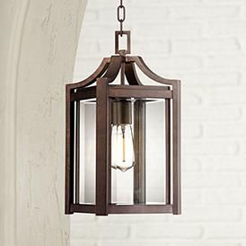 Rockford Collection 17" High Bronze Outdoor Hanging Light Lantern Light Fixture, Hanging Lantern Lights, Outdoor Wall Light Fixtures, Decorative Light Bulbs, Outdoor Hanging Lanterns, House With Porch, Outdoor Light, Outdoor Hanging Lights, Porch Lighting