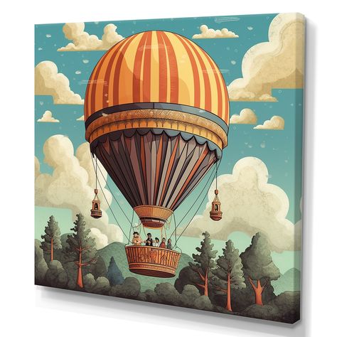 This beautiful "Floating Dreamscape Hot Air Balloon" Canvas Art is printed using the highest quality fade resistant ink on canvas. Every one of our Transportation Wall art is printed on premium quality cotton canvas. Printed Balloons, Balloon Wall, Picture Frame Wall, Metal Art Prints, Wall Art Living Room, Hot Air Balloon, Air Balloon, Framed Canvas Art, Wrapped Canvas Art