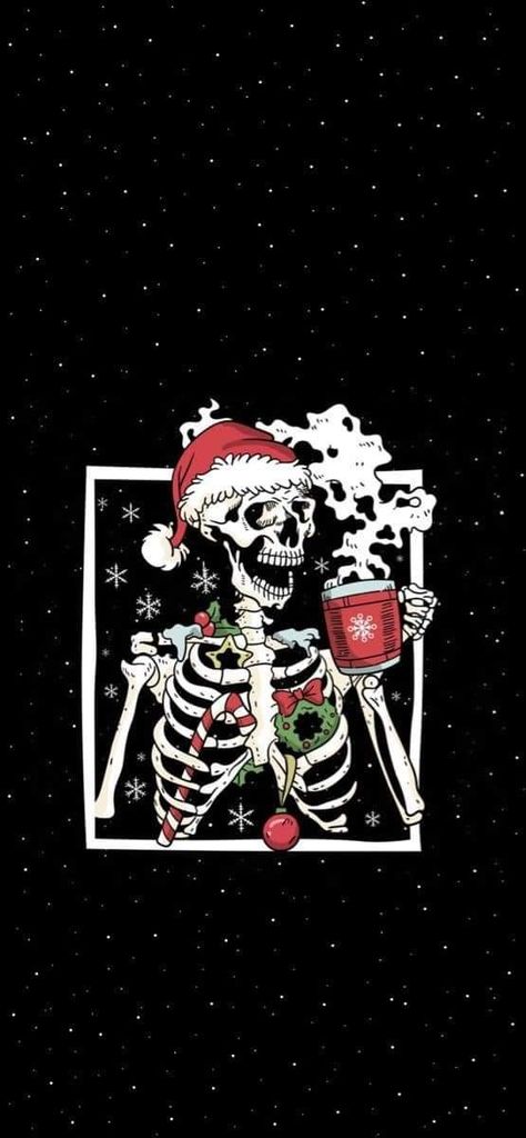 Christmas Wallpaper Phone Aesthetic, Christmas Wallpaper Skeleton, Goth Xmas Wallpaper, Goth Christmas Wallpaper Iphone, Alternative Christmas Wallpaper, Spooky Holiday Wallpaper, Goth Christmas Background, Thanksgiving Skeleton Wallpaper, Winter Skeleton Wallpaper