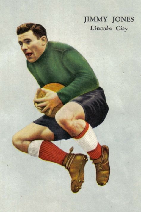 Lincoln City goalkeeper Jimmy Jones in 1954. Jimmy Jones, Lincoln England, Uk Football, Football Stickers, Football Memorabilia, Golden Age, Lincoln, Men Sweater, England