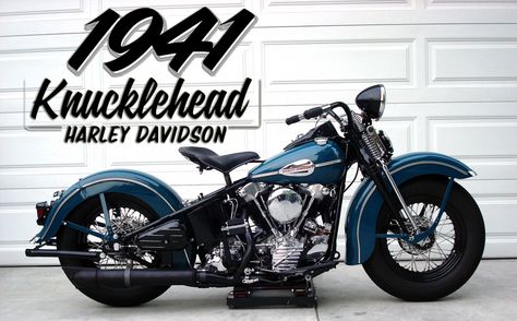 1941 Harley Davidson Knucklehead Harley Knucklehead, Vintage Harley Davidson Motorcycles, Vintage Indian Motorcycles, Harley Davidson Cvo, Harley Davidson Trike, Harley Davidson Knucklehead, Antique Motorcycles, Classic Harley Davidson, Vintage Cycles