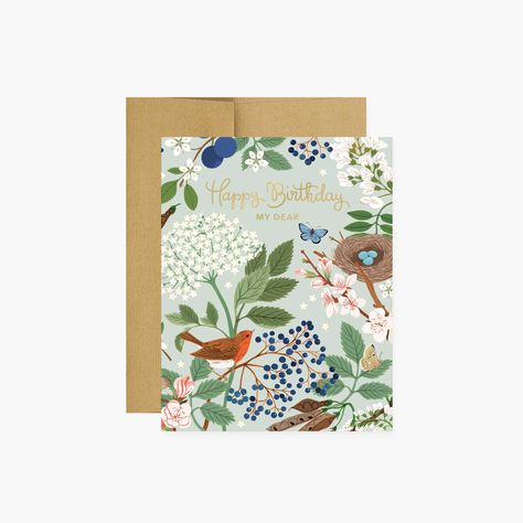 ~ A2 (4¼" x 5½") folded-card ~ Warm white heavy card stock, matte ~ Gold foil stamp ~ Full color  ~ Blank interior Oana Befort, Birthday Card Online, Slow Art, Foil Stamp, Clear Vinyl Stickers, Beautiful Birthday Cards, Matte Metallic, Foil Stamping, Flowering Trees