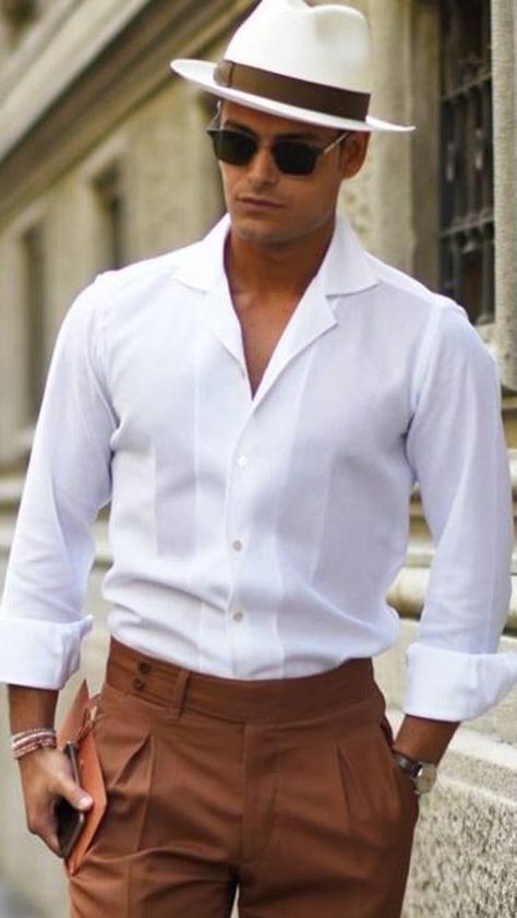 Older Mens Summer Fashion, Havana Outfit, Havana Hat, Cuban Outfit, Older Mens Fashion, Formal Mens Fashion, Mens Fashion Smart, Hipster Mens Fashion, Men Style Tips