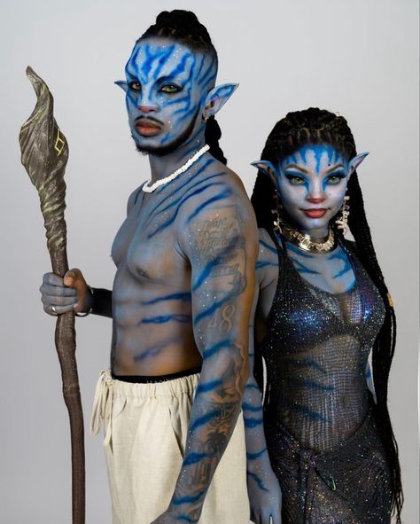 Avatar Makeup, Avatar Halloween, Cute Couples Costumes, Halloween Makeup Look, Makeup Masterclass, Avatar Cosplay, Halloween Makeup Diy, Hot Halloween Outfits, Cute Couple Halloween Costumes