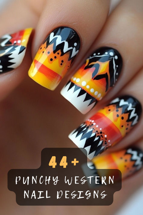 Saddle up with 44 punchy western nail designs that bring the wild west to your fingertips. These bold ideas feature cowboy boots, cacti, and rustic patterns for an adventurous look. Click to explore these western-inspired nails and add a touch of country flair to your manicure! 🤠🌵 #WesternNails #NailArt #CowboyStyle #RusticDesigns #BoldNails #CountryVibes #NailInspo Fall Country Nails, Western Nail Designs, Western Nail Ideas, Nails Vibrant, Rodeo Nails, Vegas Nails, Western Nails, Country Nails, Inspired Nails