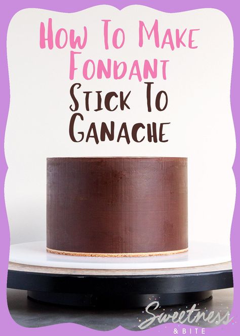 If you’ve ever wondered how to make fondant stick to a ganache covered cake, then this post is for you! I’ve listed a few common things that can be used to make fondant stick to your perfectly ganached cake, and some of the pros and cons of each one to help you make your choice. Ganache For Fondant Cake, Ganache Covered Cake, Fondant Techniques, Baking Techniques, Ganache Cake, Milk Chocolate Ganache, Fondant Recipe, Ganache Frosting, Decorative Cakes