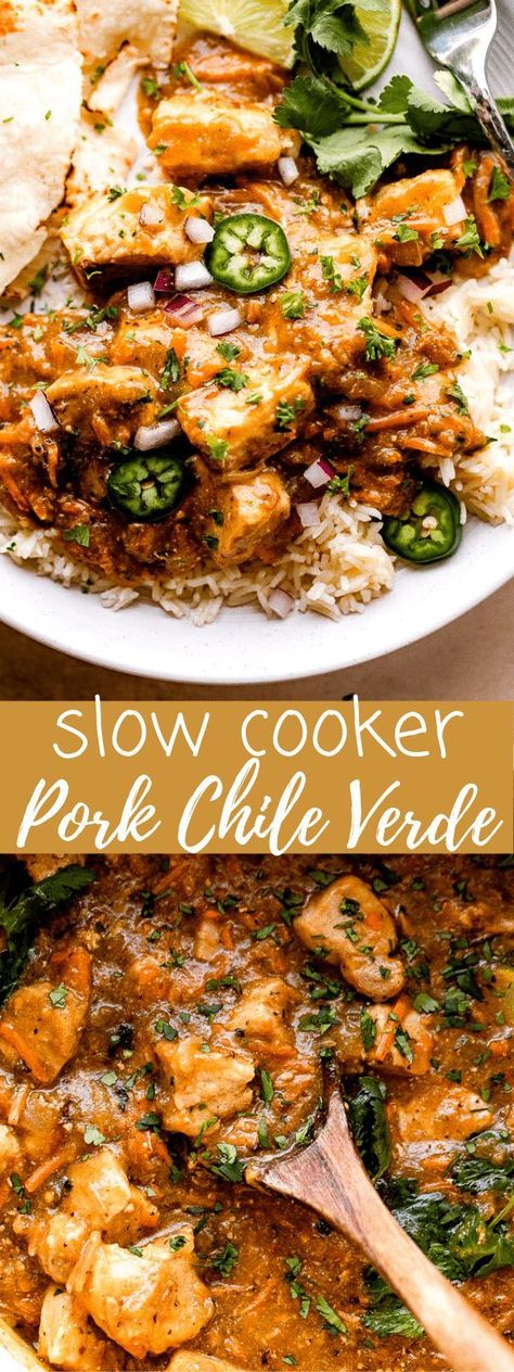 A deliciously easy, Mexican-inspired slow cooker recipe for pork loin smothered in a bold and flavorful chile verde sauce. This Slow Cooker Pork Loin Chile Verde tastes like you worked on it all day… Recipes Using Pork Loin, Recipe For Pork Loin, Chile Verde Sauce, Firehouse Recipes, Cooking Vibes, Chile Verde Recipe, Diethood Recipes, Pork Chile Verde, Pork Loin Crock Pot Recipes