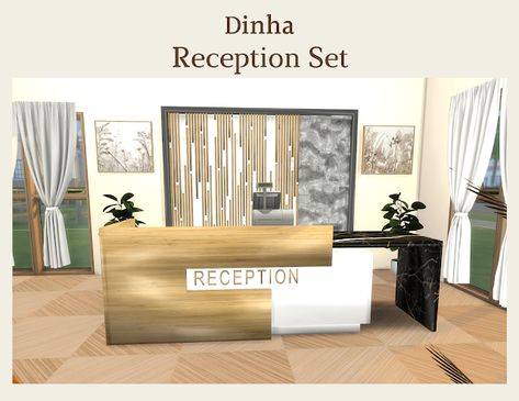 Sims 4 Reception Desk Cc, Sims 4 Reception Desk, Counter Cc Sims 4, Ts4 Counters, Sims 4 Counters Cc, Sims 4 Counters, Builds Sims 4, Sims Custom Content, Sims 4 Cc Sims