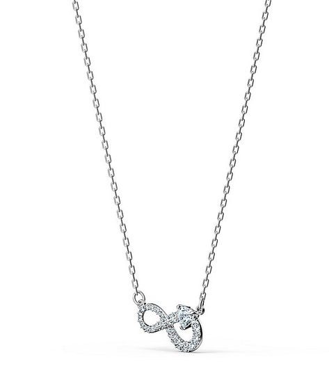 Swarovski Crystal Jewelry, Swarovski Necklace, Infinity Necklace, Infinity Symbol, Christmas Gift Guide, White Stone, Dillard's, Silver Jewellery, Street Styles